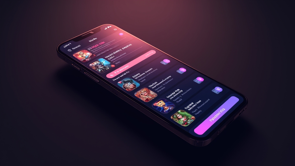 Smartphone casino app showing navigation shortcuts and account tiles