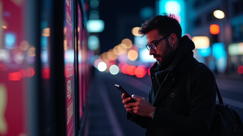 Player using a casino app on a phone while on the go