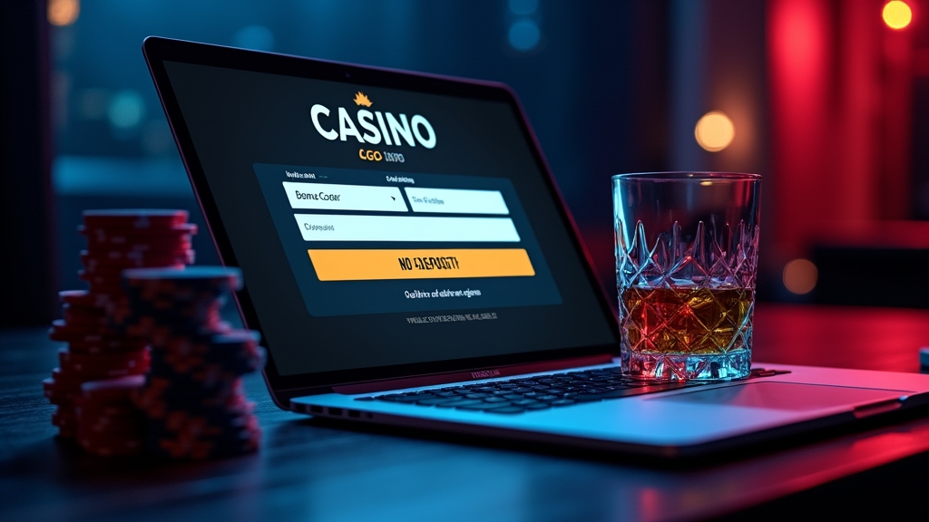Laptop showing a bonus code field during casino registration